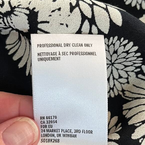 Flynn Skye Black White Floral Print Button Front Lightweight Midi Skirt SM/Med - Picture 12 of 14